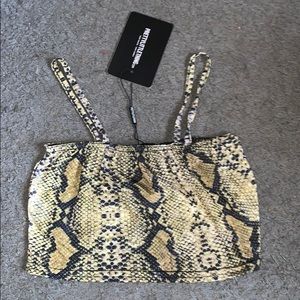 PrettyLittleThing Snake Print crop top